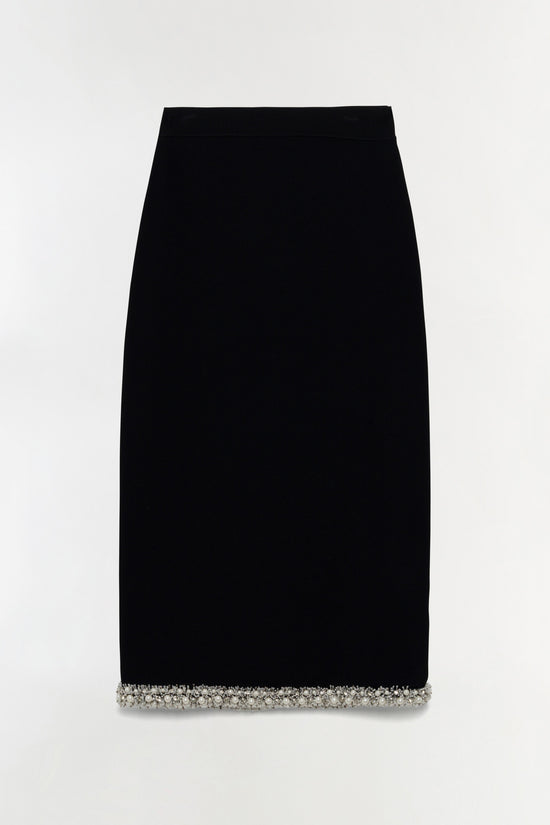 Idina Embellished Knit Midi Skirt
