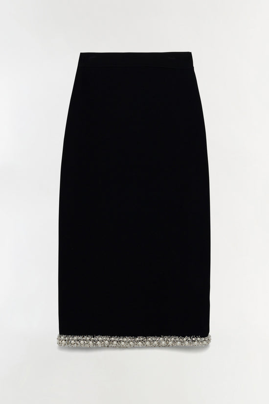 Idina Embellished Knit Midi Skirt