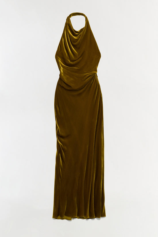 Reannon Draped Velvet Draped Gown