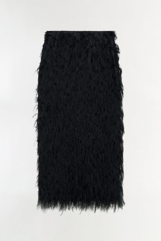 Jade Fringe Jacquard Midi Skirt