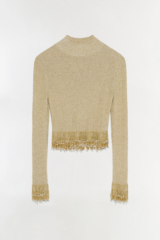 Tali Pearl Fringe Top