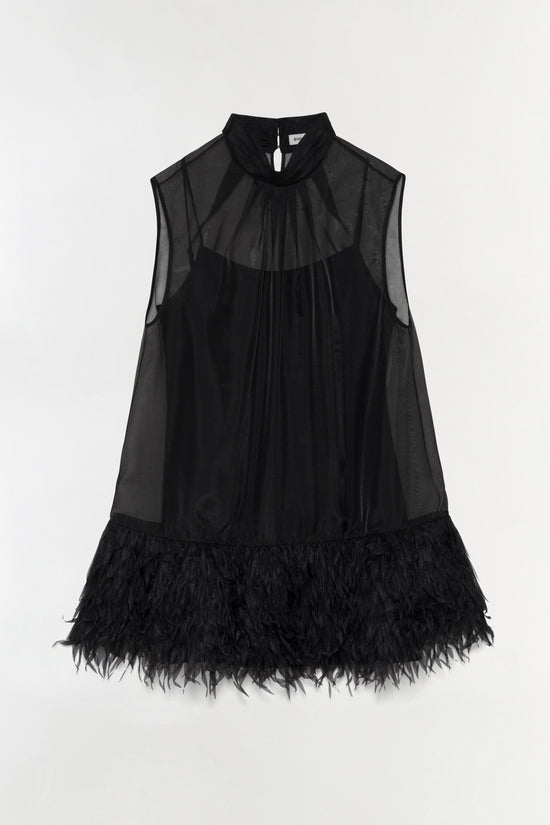 Shirya Featherlike Organza Mini Dress
