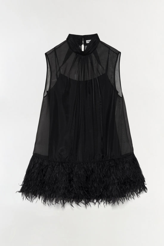 Shirya Featherlike Organza Mini Dress