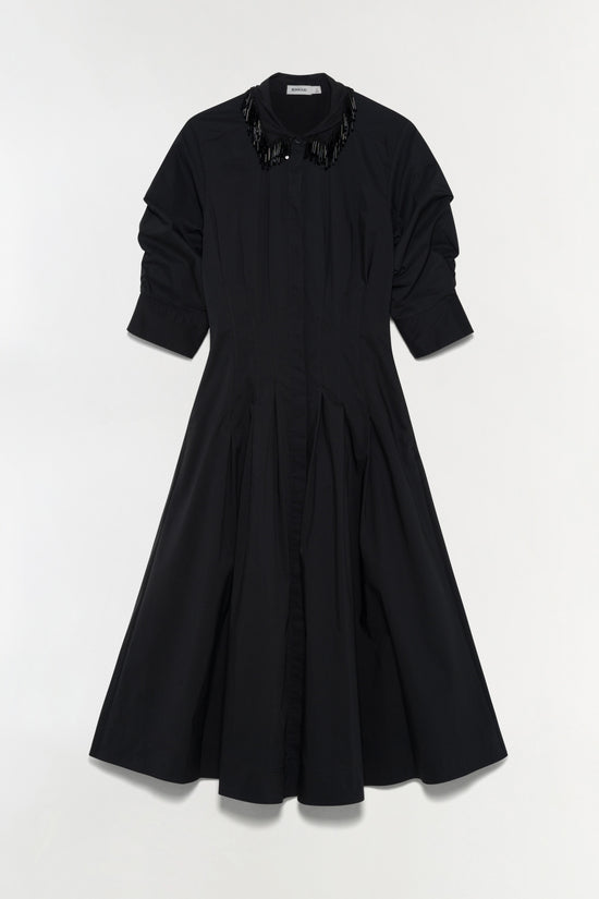 Jazz Embellished Pintuck Midi Dress