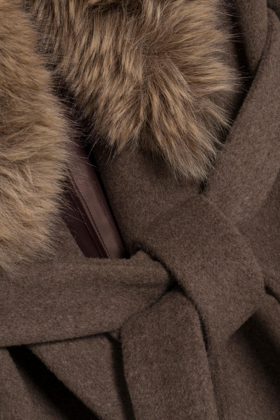 Kinsley Faux Fur Wool Coat