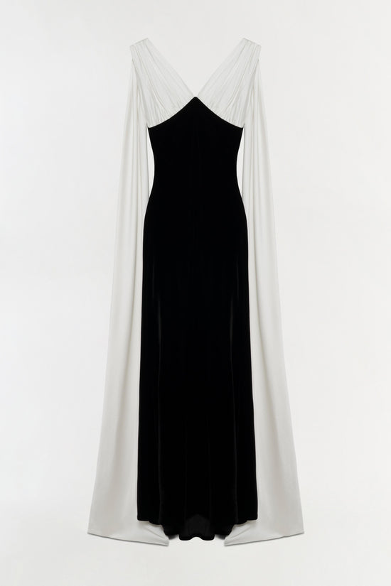 Mariselle Draped Velvet Gown