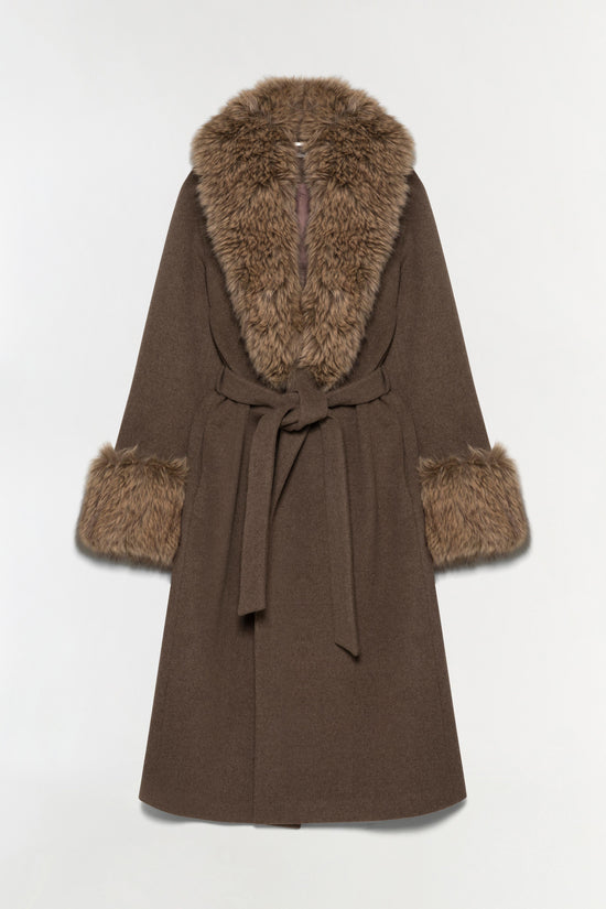 Kinsley Faux Fur Wool Coat
