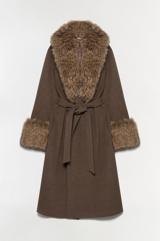 Kinsley Faux Fur Wool Coat