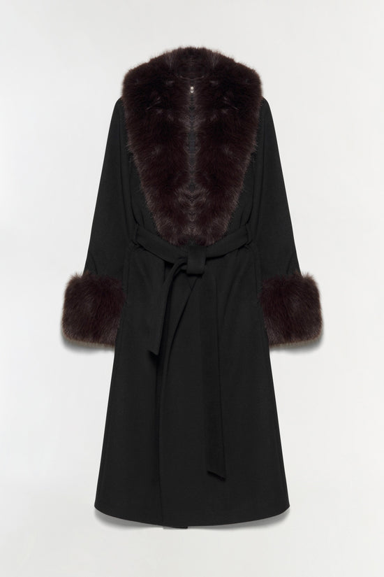 Kinsley Faux Fur Wool Coat