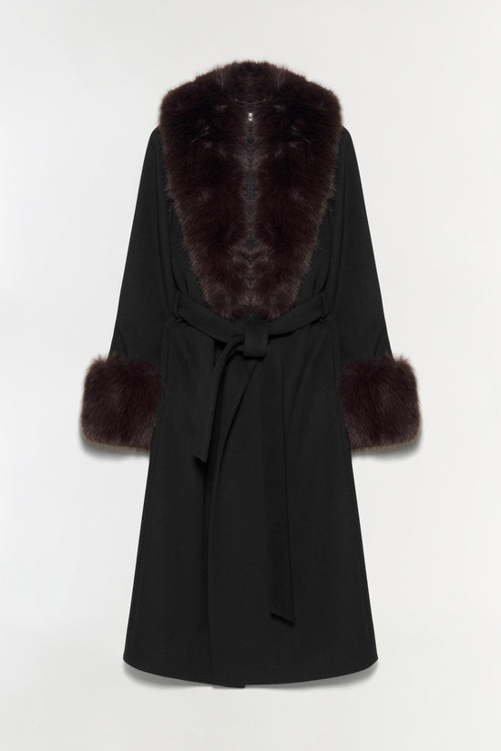 Kinsley Faux Fur Wool Coat