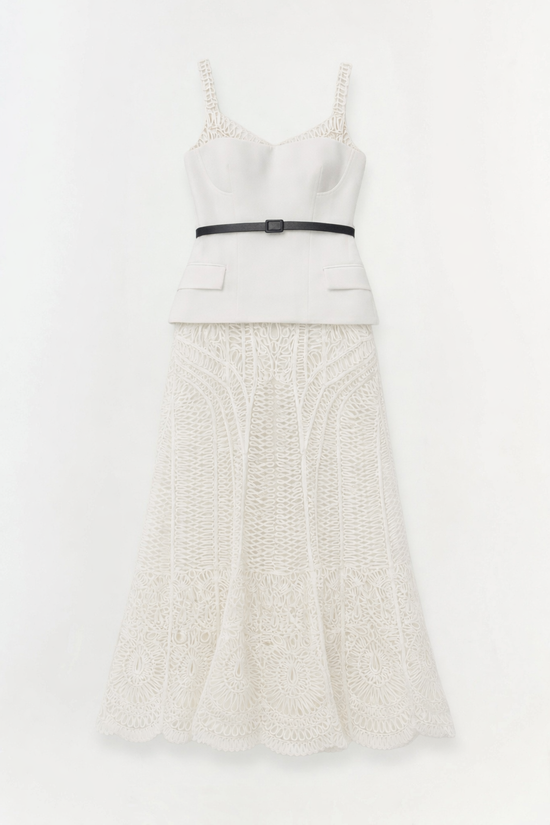 jonathan simkhai scarf embroidered handkerchief bustier dress Eyelet Embroidered Bustier Dress