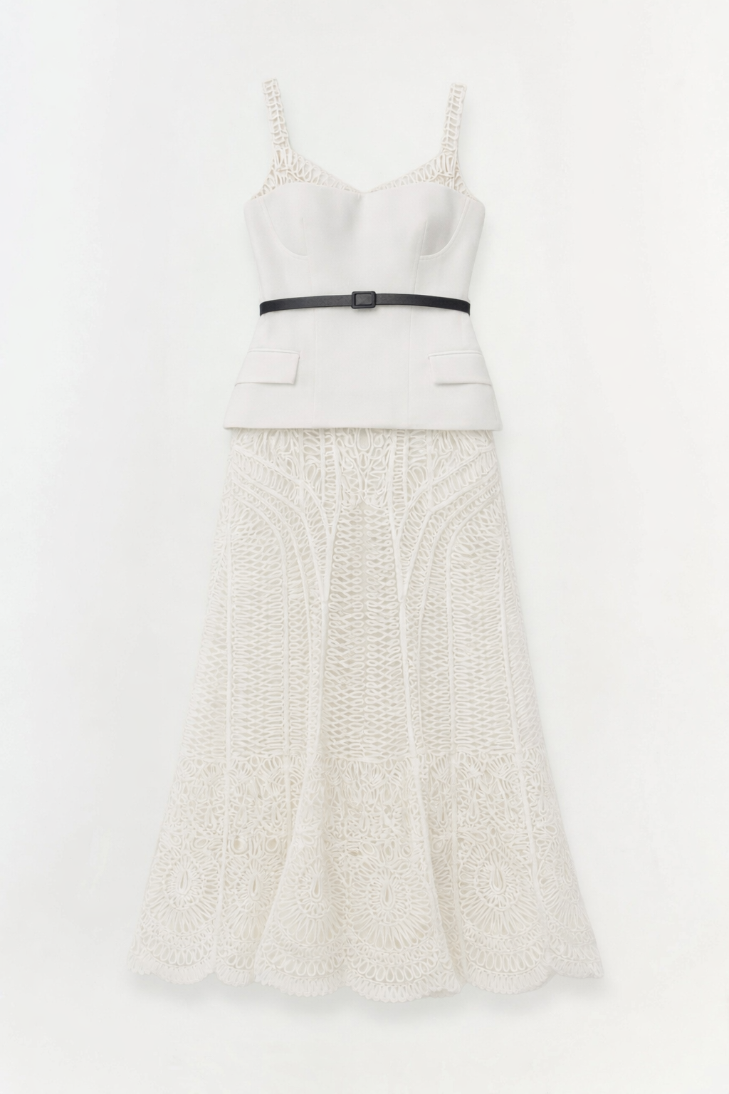 SIMKHAI Women's McKinnon Guipure Midi Dress in Ivory, Lace, Size 8 SIMKHAI Women's McKinnon Guipure Midi Dress in Ivory, Lace, Size 8