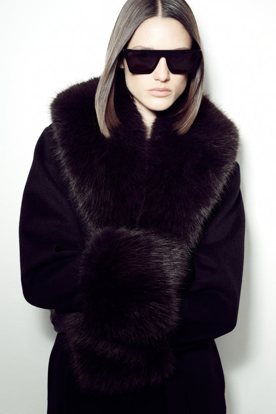 Kinsley Faux Fur Wool Coat