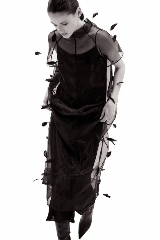 Pauline Organza Feather Midi Dress
