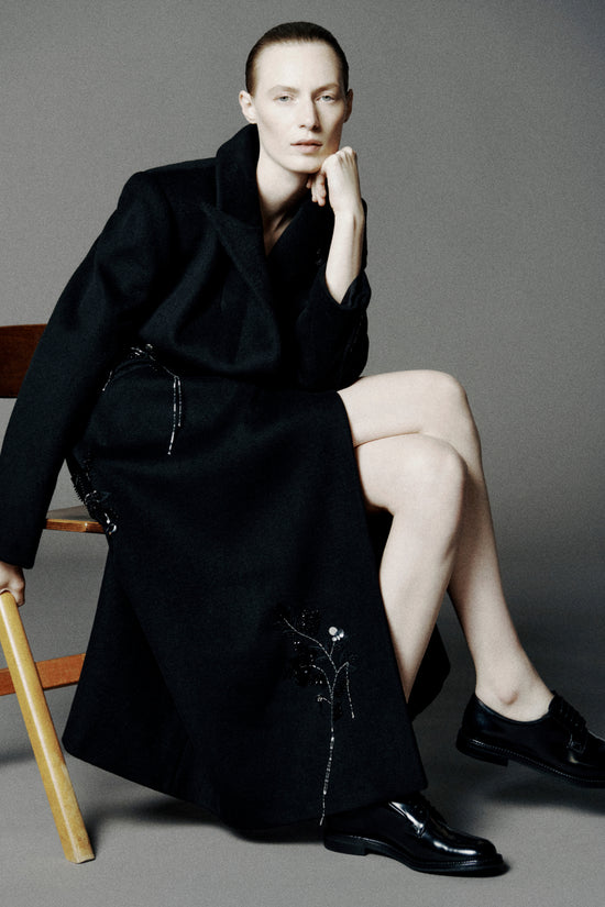 Manteau en laine orné Gianni