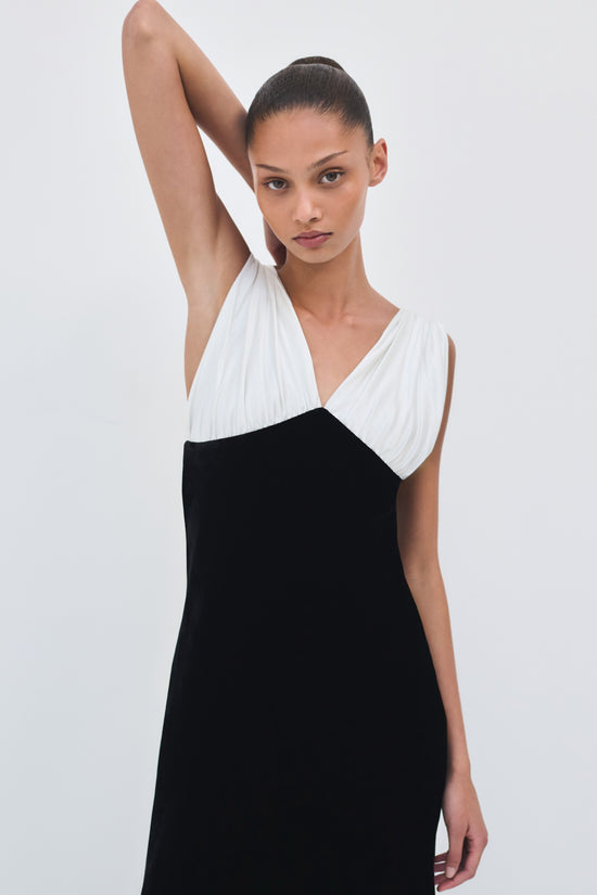 Mariselle Draped Velvet Gown