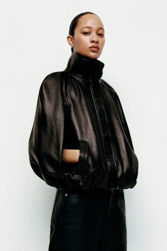 Jada Leather Cape Jacket