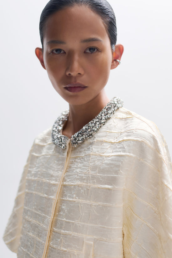 Elvessa Embellished Satin Jacket