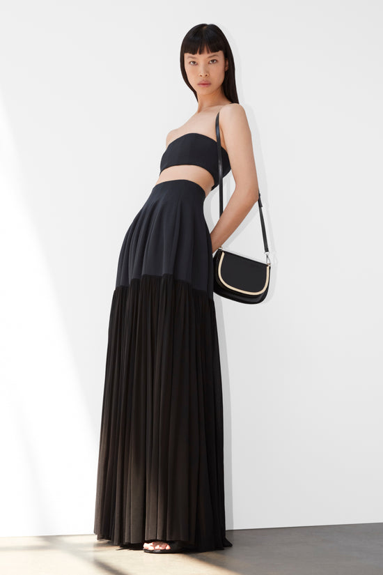 Saryn Draped Jersey Midi Skirt