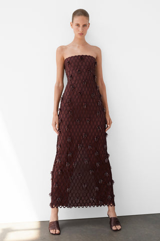 Iridessa Embellished Lattice Bustier Gown