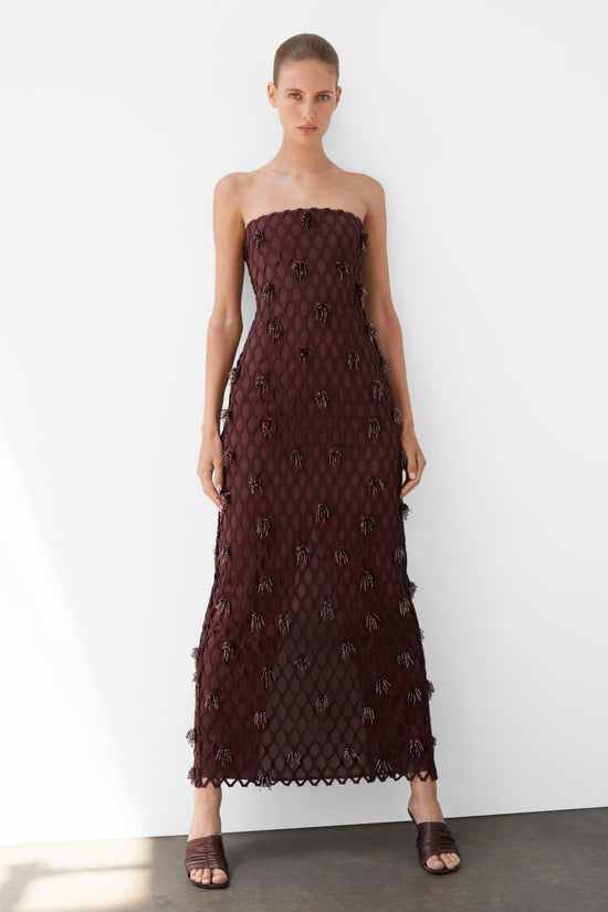 Iridessa Embellished Lattice Bustier Gown