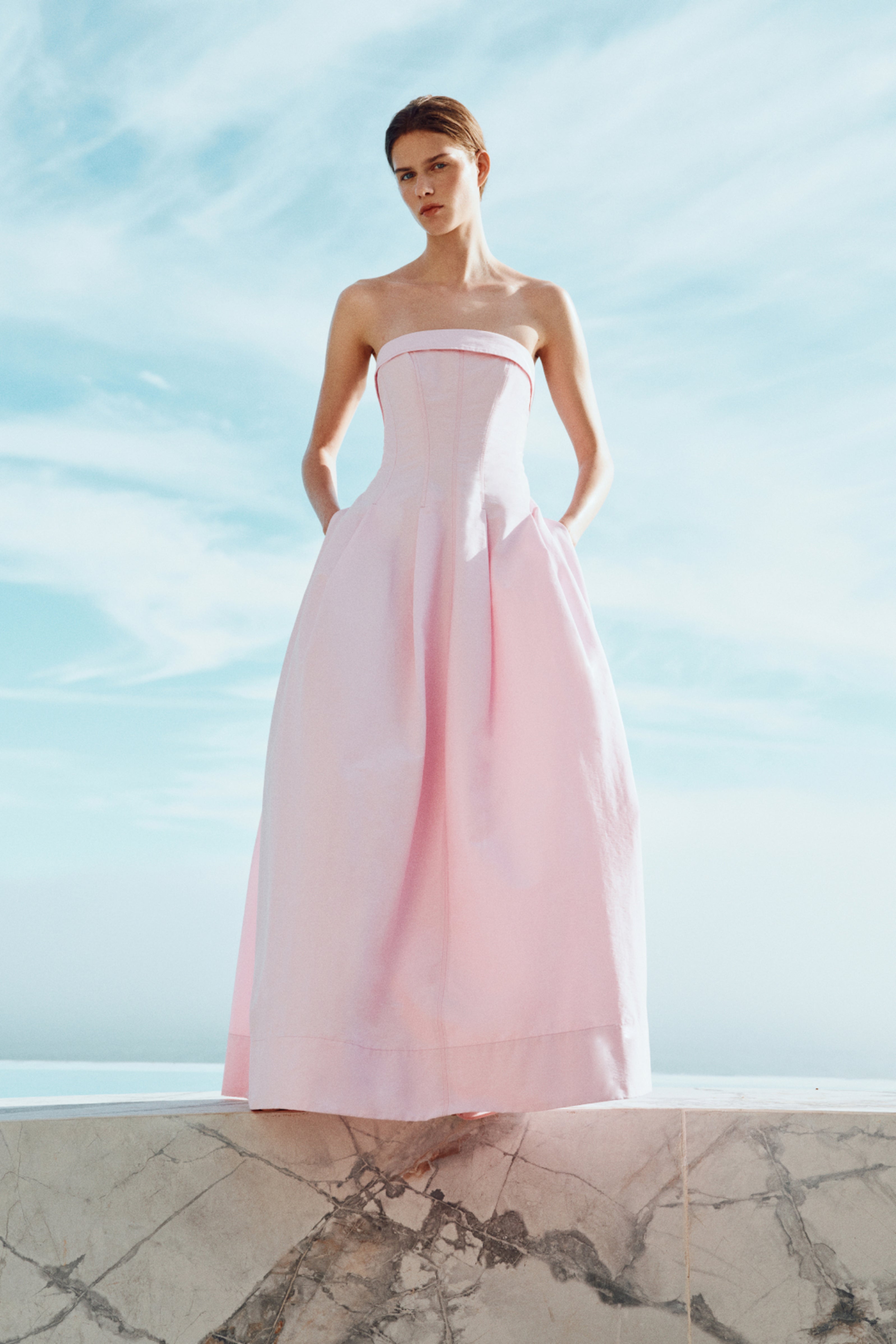 bustier maxi dress Simkhai Avril Bustier Dress in Pink
