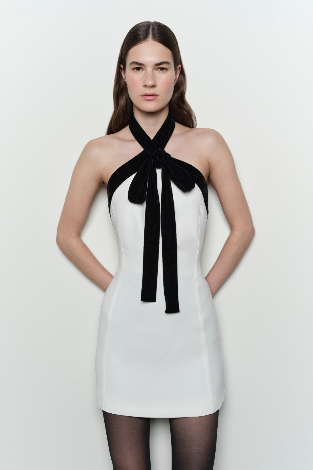mini dress with tie AE Embroidered Tie-Front Mini Dress Women's Iced Mocha XS