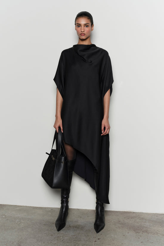 Sadia Satin Mini Cape Dress