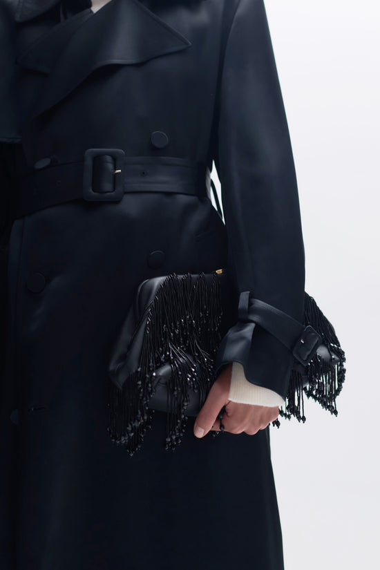 Pia Beaded Fringe Clutch