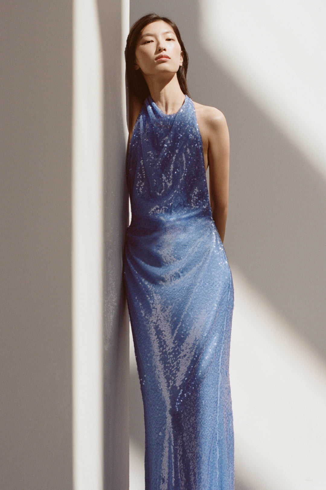 SIMKHAI Reannon Draped Gown in Blue - Size 10 SIMKHAI Reannon Draped Gown in Blue - Size 10