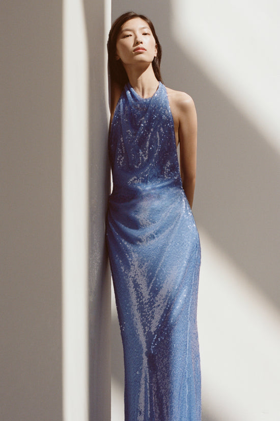 Reannon Draped Sequin Gown
