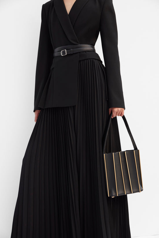 Alexandra Pleated Blazer Midi Dress