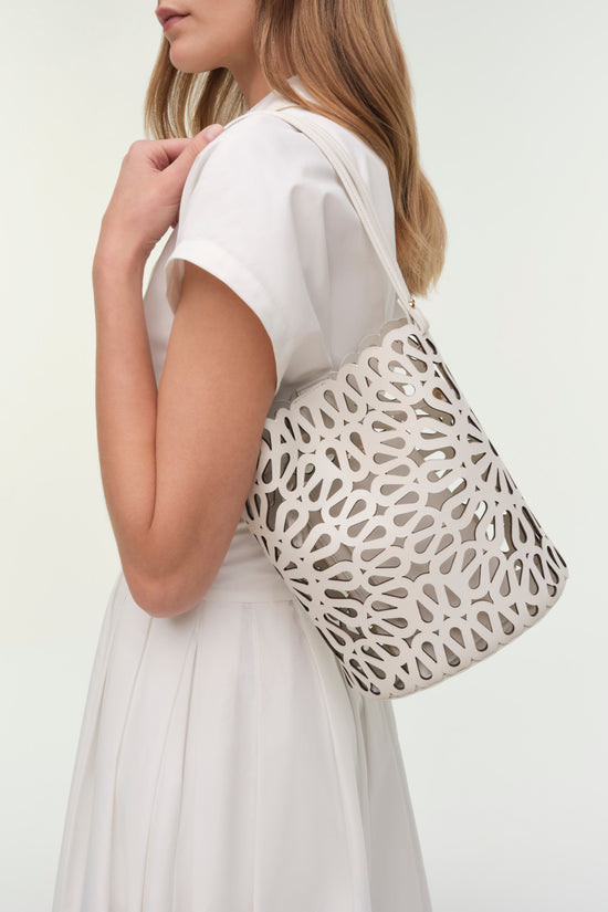 Mccall Laser Cut Leather Bucket Bag