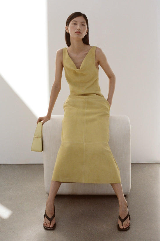 Bridger Suede Halter Midi Dress