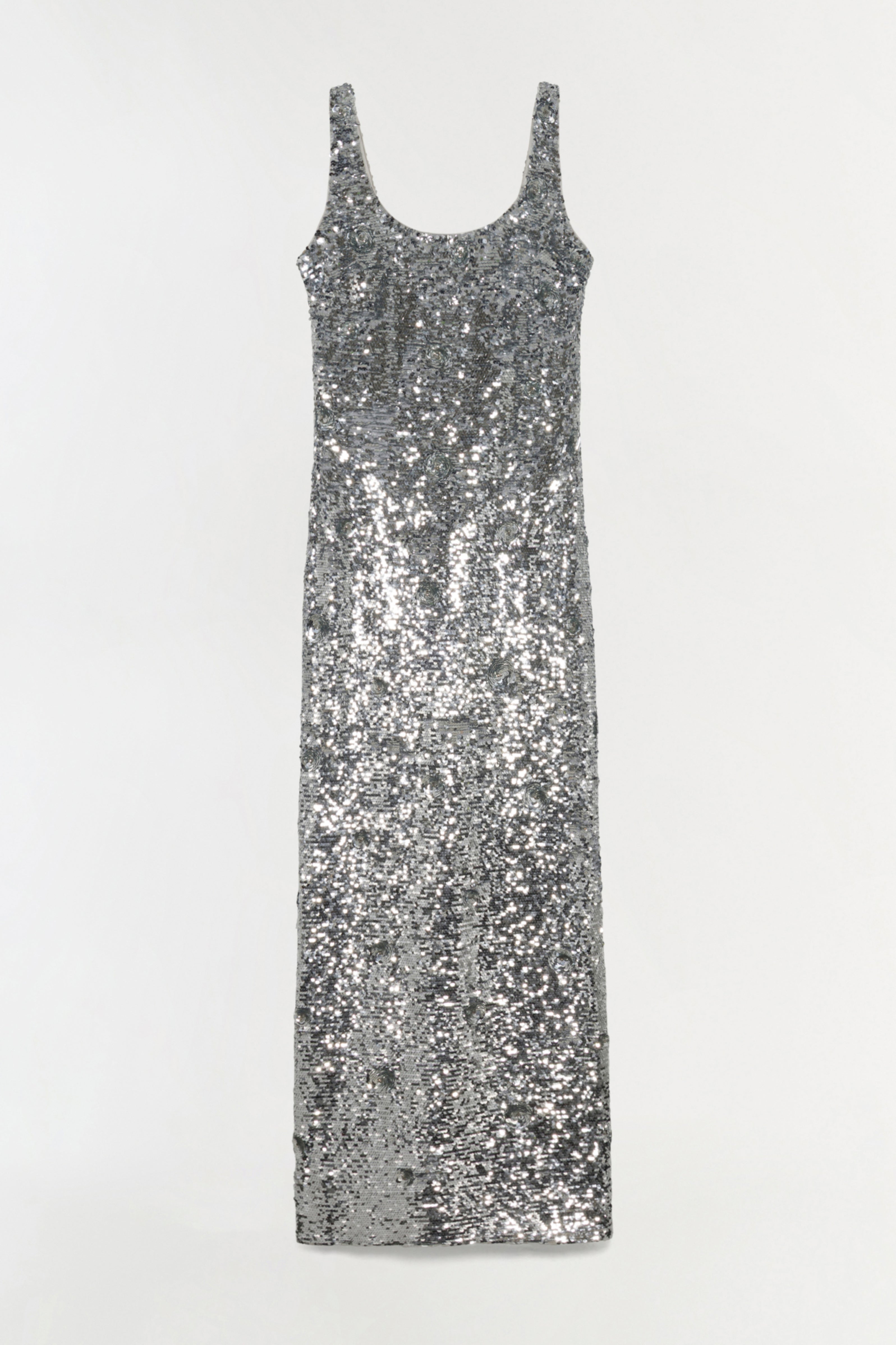 grey embellished maxi dress Jora Charcoal Embellished Maxi Dress | Frock and Frill