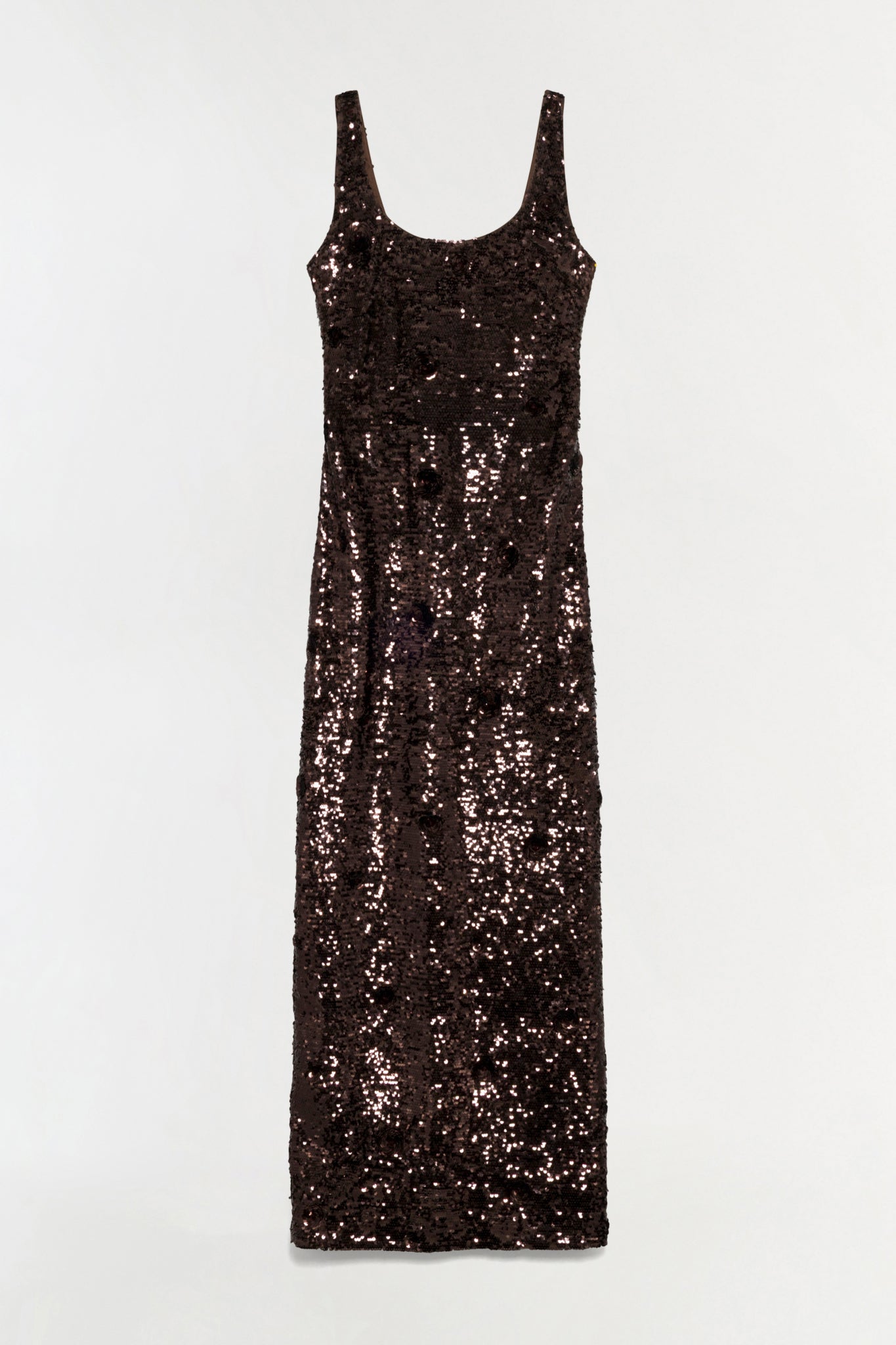 Simkhai Women's Bex Embellished Maxi Dress in Chocolate, Sequin, Size 0 Simkhai Women's Bex Embellished Maxi Dress in Chocolate, Sequin, Size 0