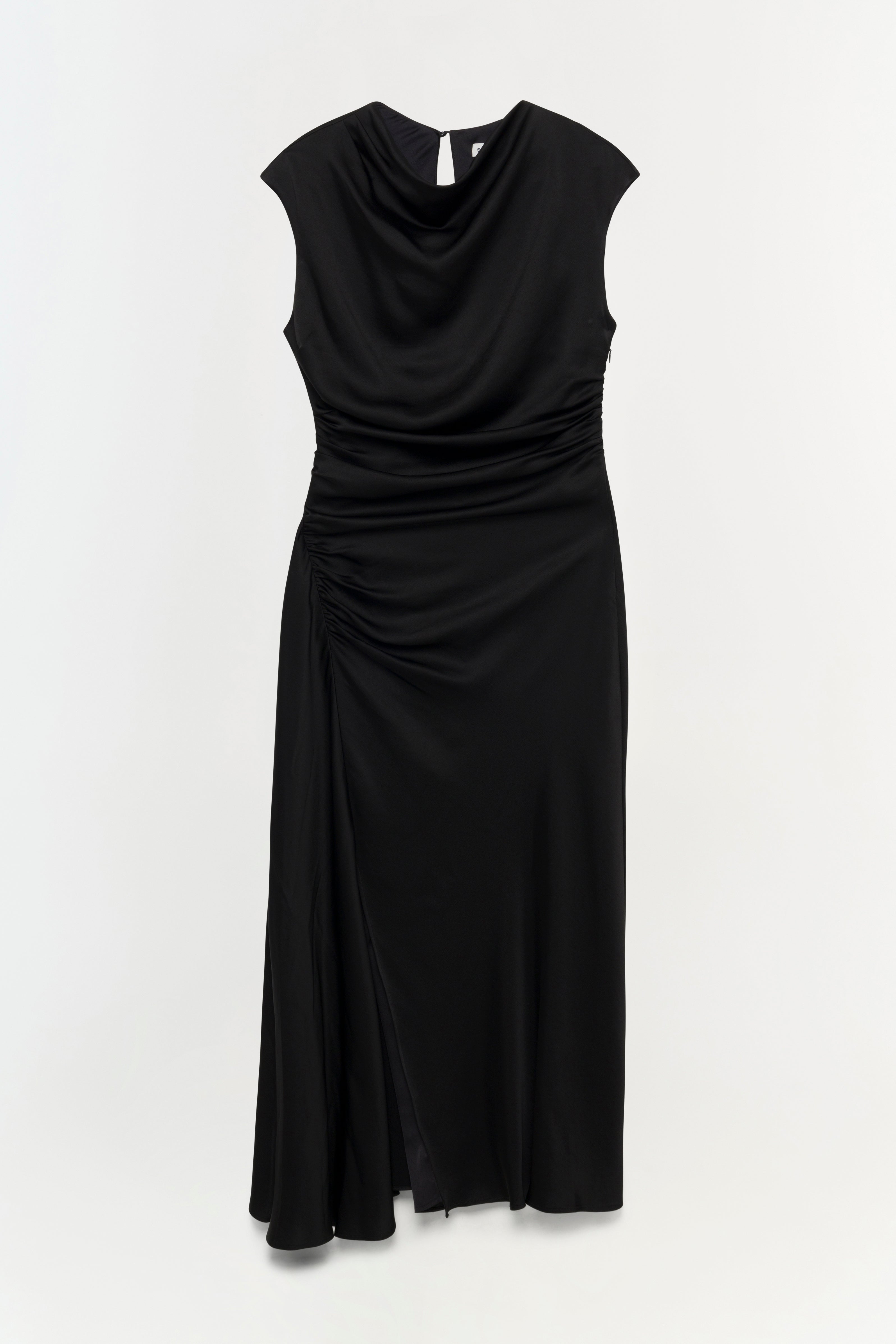 SIMKHAI Burke Draped Midi Dress - Black SIMKHAI Burke Draped Midi Dress - Black