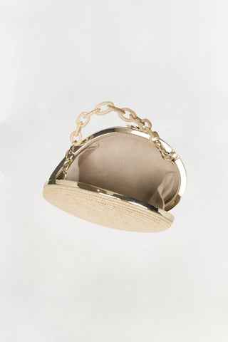 Bridget Raffia Oyster Shell Clutch