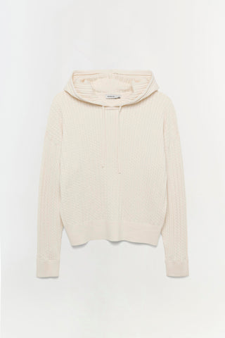 Cotton Cashmere Cable Hoodie