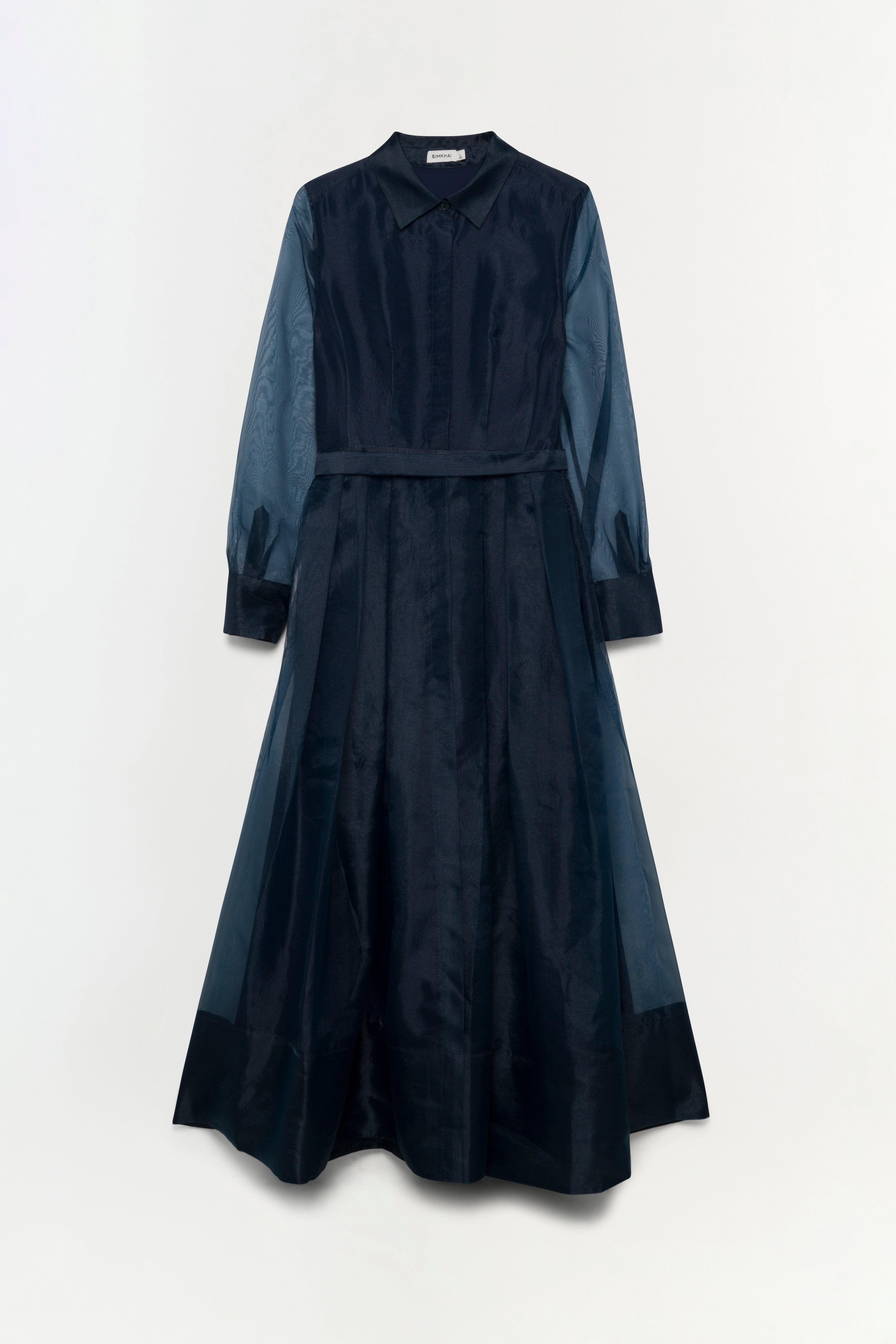 Simkhai Women's Montgomery Organza Button-Front Gown - Midnight - Size 10 Simkhai Women's Montgomery Organza Button-Front Gown - Midnight - Size 10