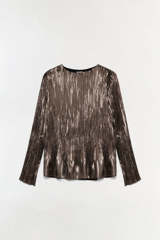 Chale Metallic Plisse Top