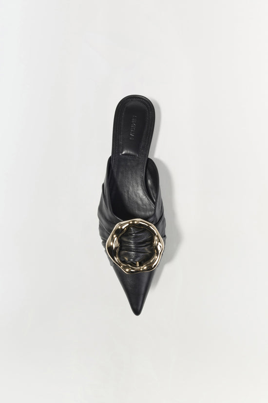 Belle Leather Flat Mule