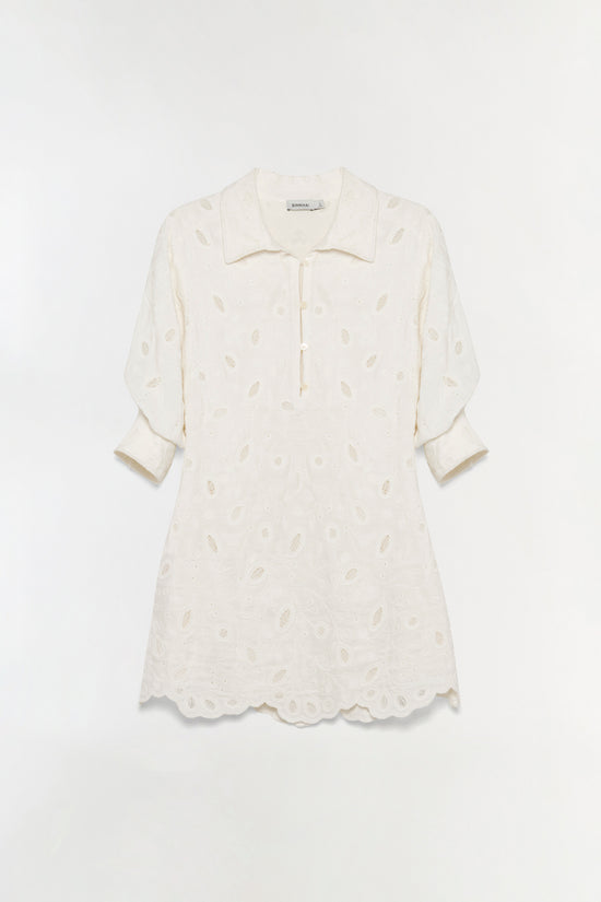Freya Embroidered Linen Mini Dress