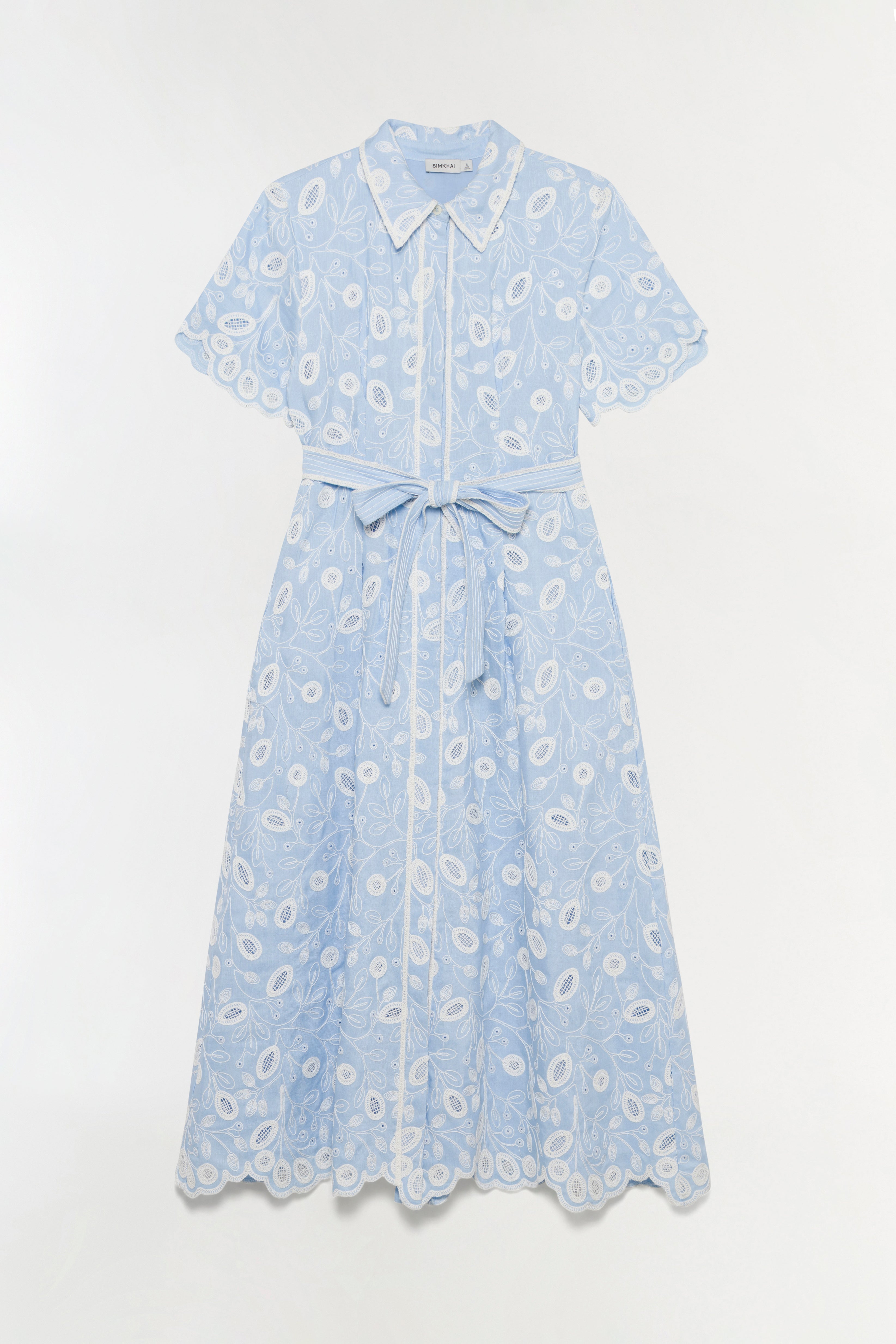 Audria Belted Linen Midi Dress – SIMKHAI