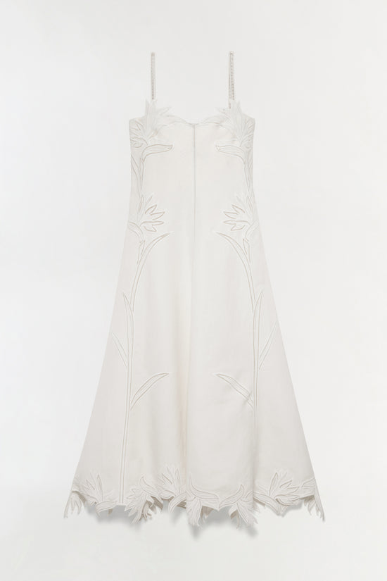 Ellery Embroidered Bustier Midi Dress