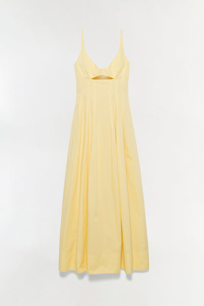 white and yellow midi dress SIMKHAI Women's Maddy Cotton Midi Dress in Buttercream, Size 10