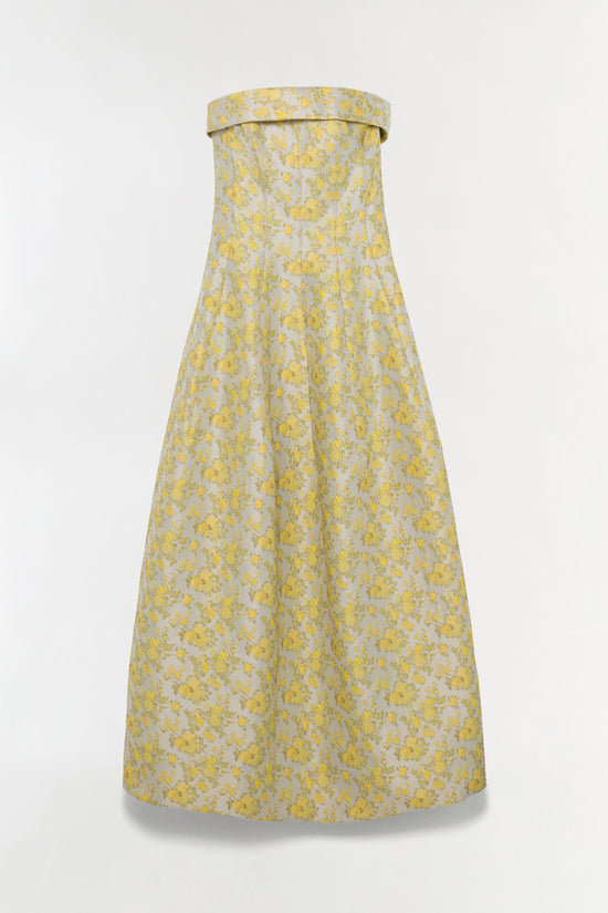 Octavia Jacquard Strapless Gown