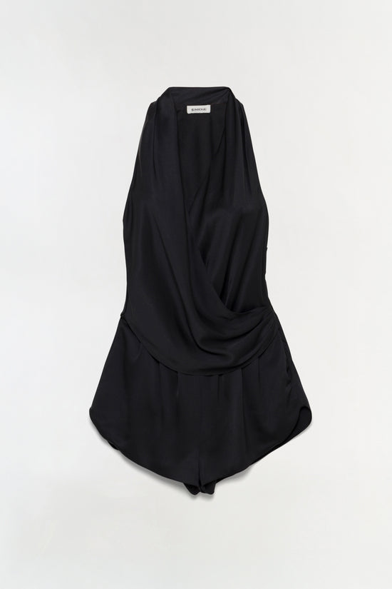Halia Draped Satin Romper