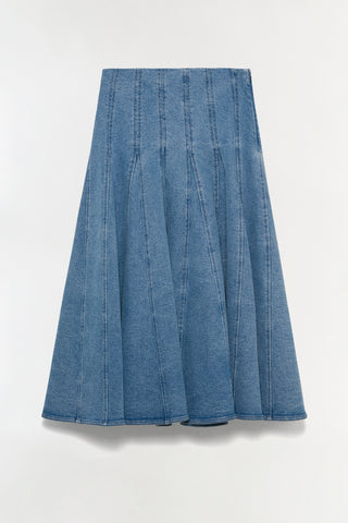 Taylan Structured Denim Midi Skirt