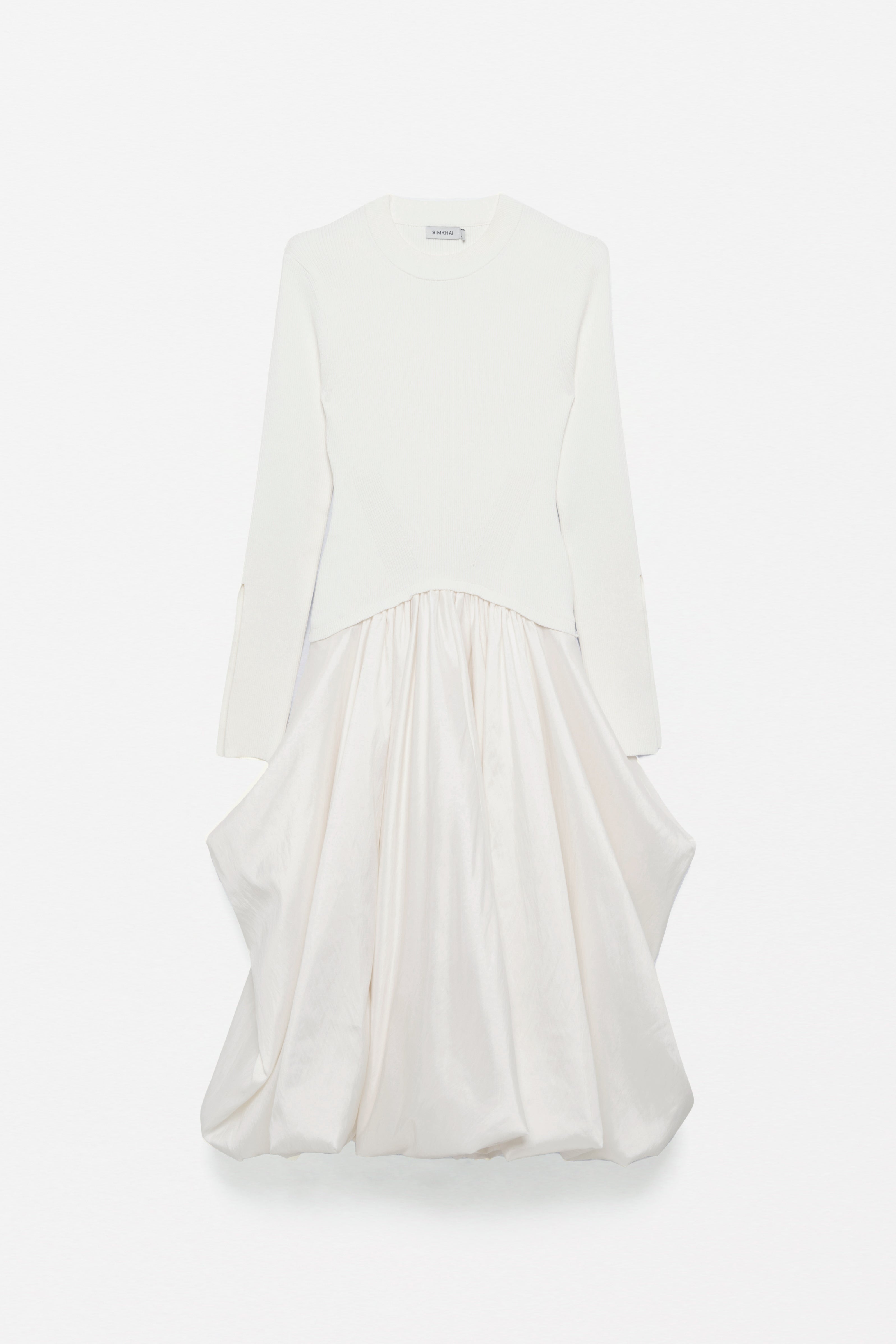 midi long sleeve white dress Minimalist tea-length wedding in crepe cocktail parties and evening dates. Long Sleeve Lace Midi Dress